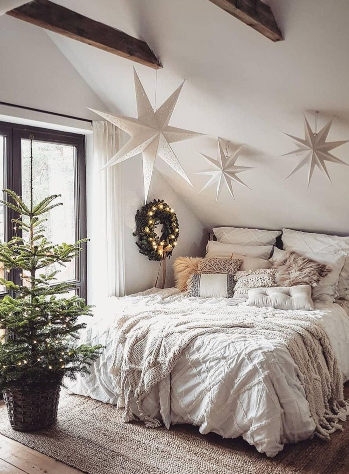 Cómo decorar el dormitorio en Navidad